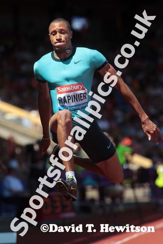 Yoann Rapinier (France), triple jump at the IAAF Diamond League, Birmingham.